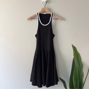 Anthropologie Daily Practice Cutout Back Black White A-Line Mini Dress Athletic